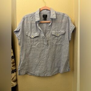 Nicole Miller Light Blue popover Shirt